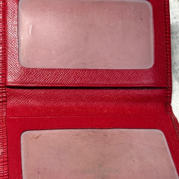 Louis Vuitton Red Textured Wallet ID card case epi leather - Picture 6 of 9